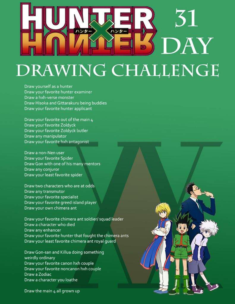 Hunter X Hunter 31 Day Drawing Challenge Anime Amino