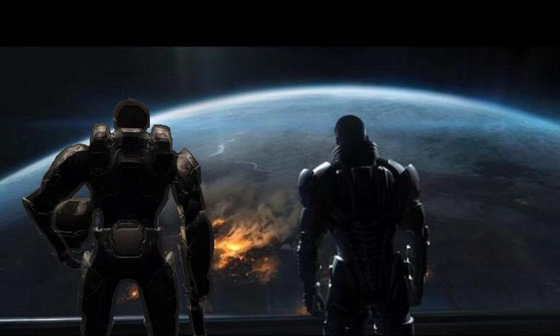 halo and mass effect crossover fan art for ya.