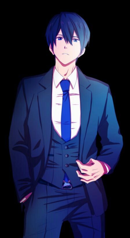 anime character wearing blue suit