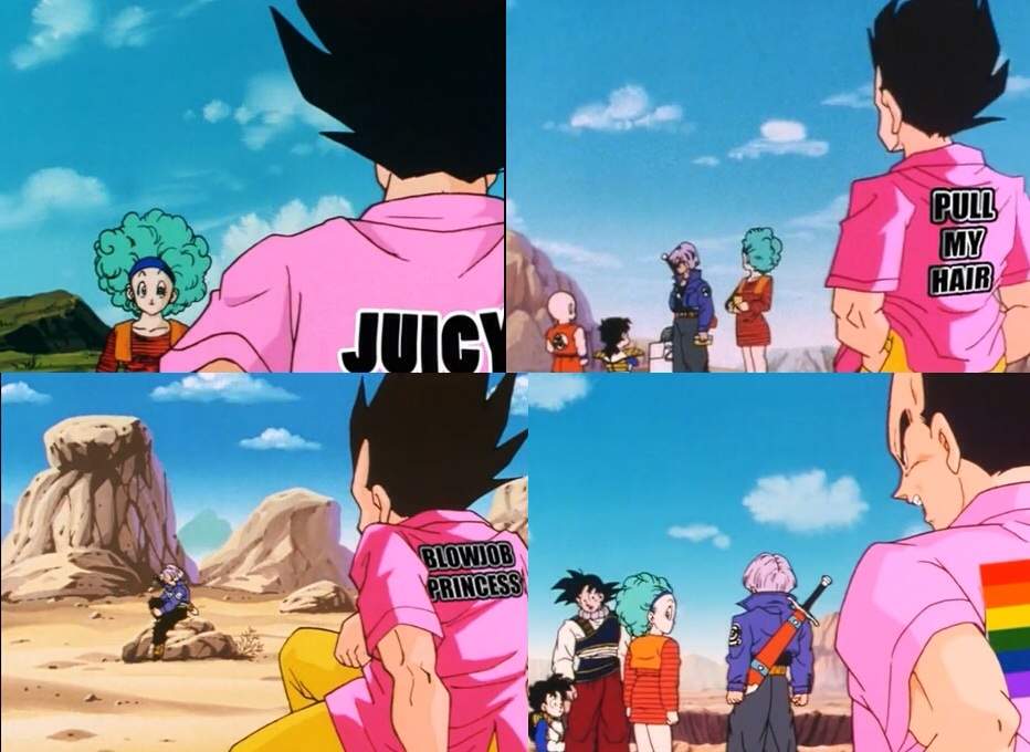 vegeta pink shirt pop