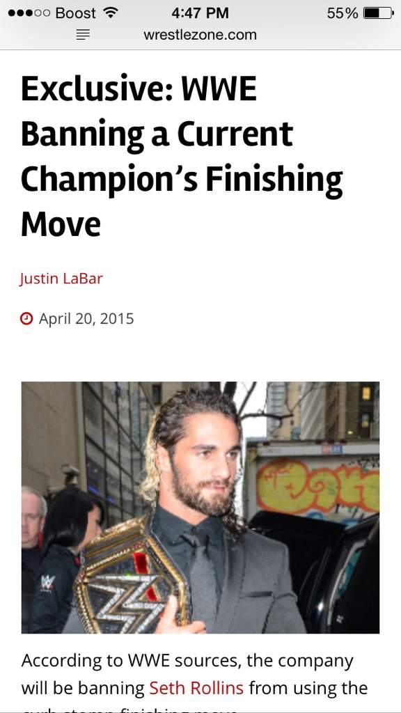 Seth Rollins Finisher Move Banned Wrestling Amino