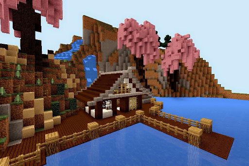 Minecraft PE: Build #8 Cherry Blossom Park Minecraft Amino
