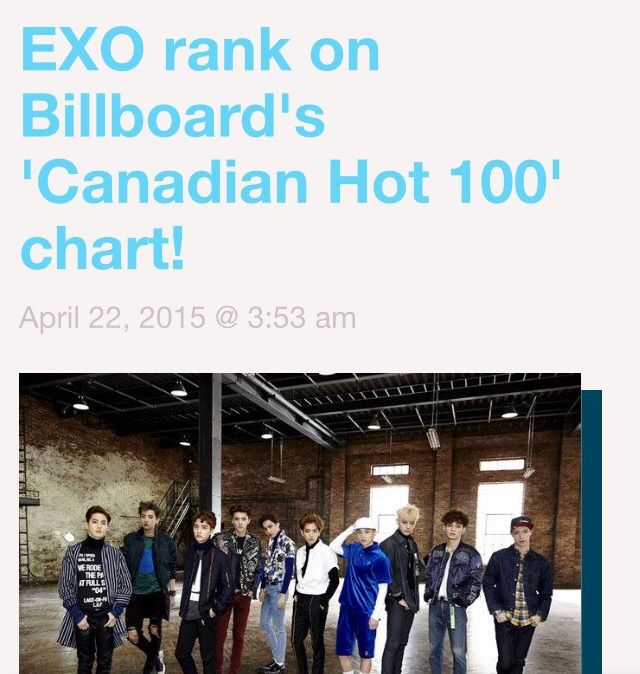 Exo Billboard Chart