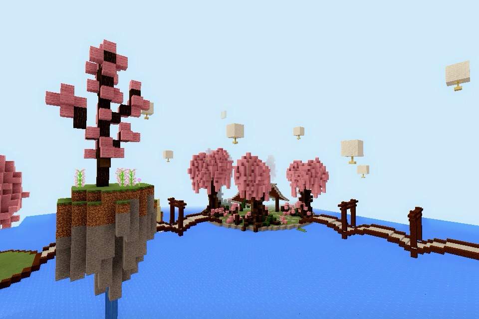 Minecraft PE Build 8 Cherry Blossom Park Minecraft Amino