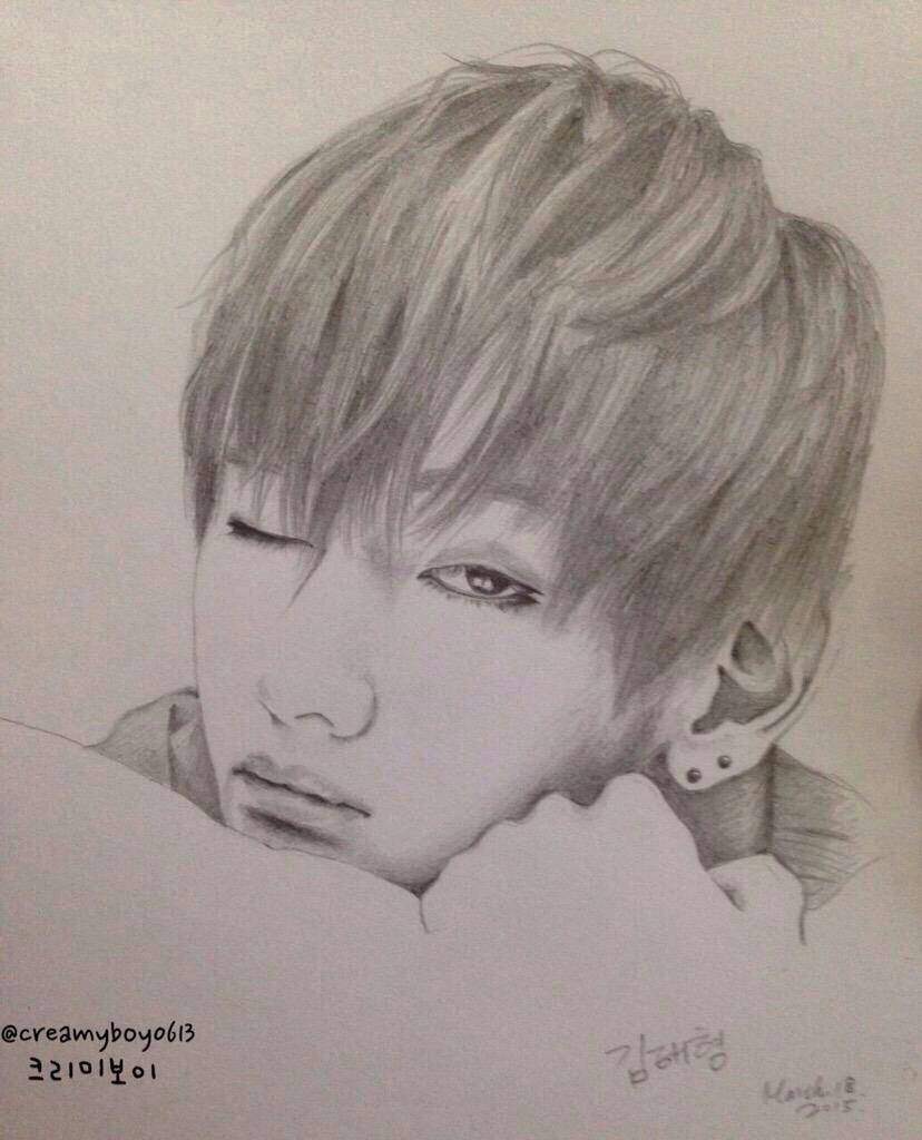 pencil sketch bts v Amino  drawings Pop BTS  K