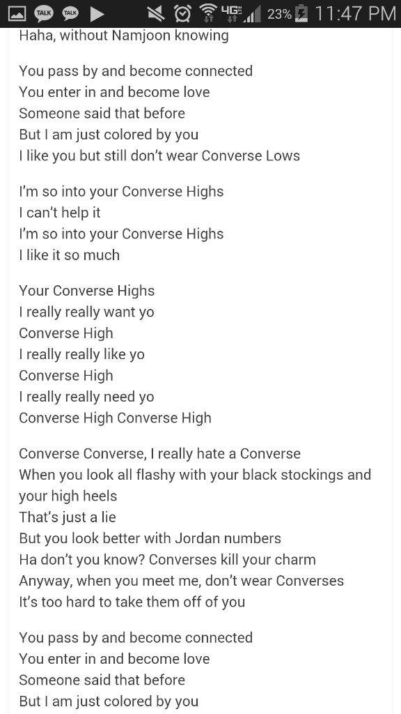 converse high bts lyrics