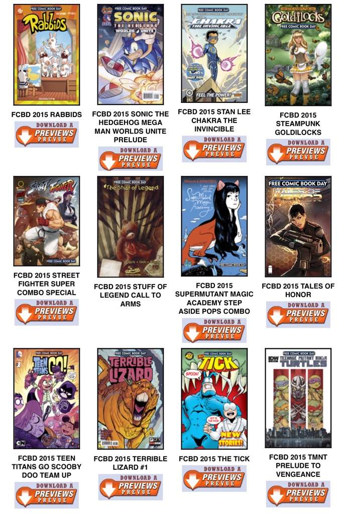Free Comic Book Day List Comics Amino