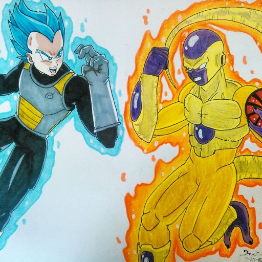 SSGSS Vegeta vs Golden Frieza Fan Art | Art Amino