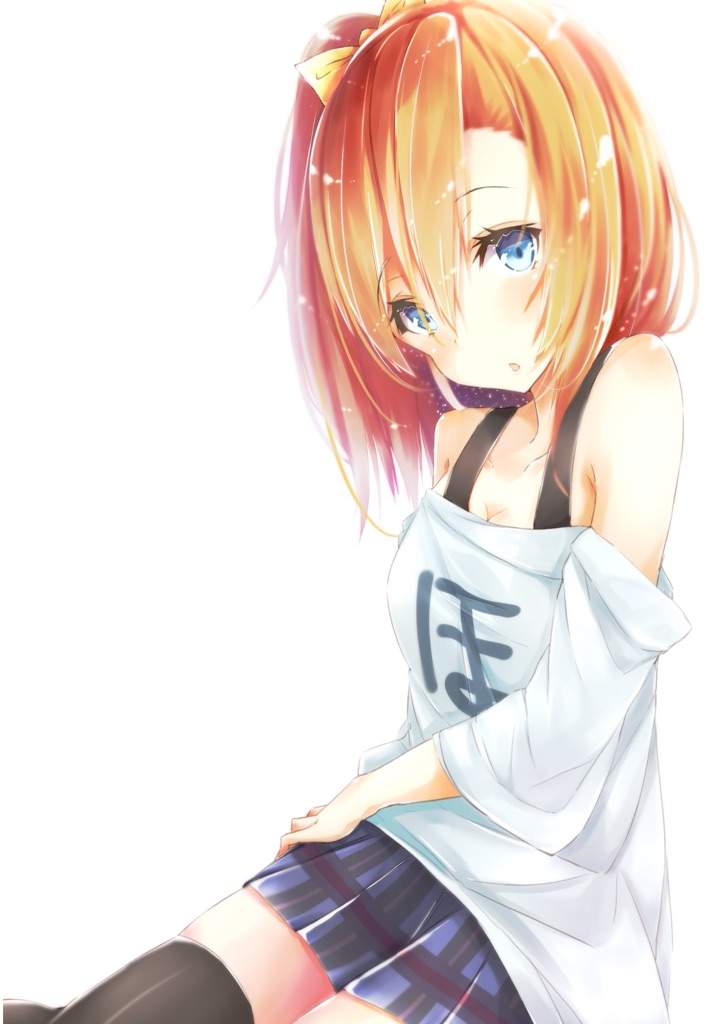Pretty Anime Girl Orange Hair 