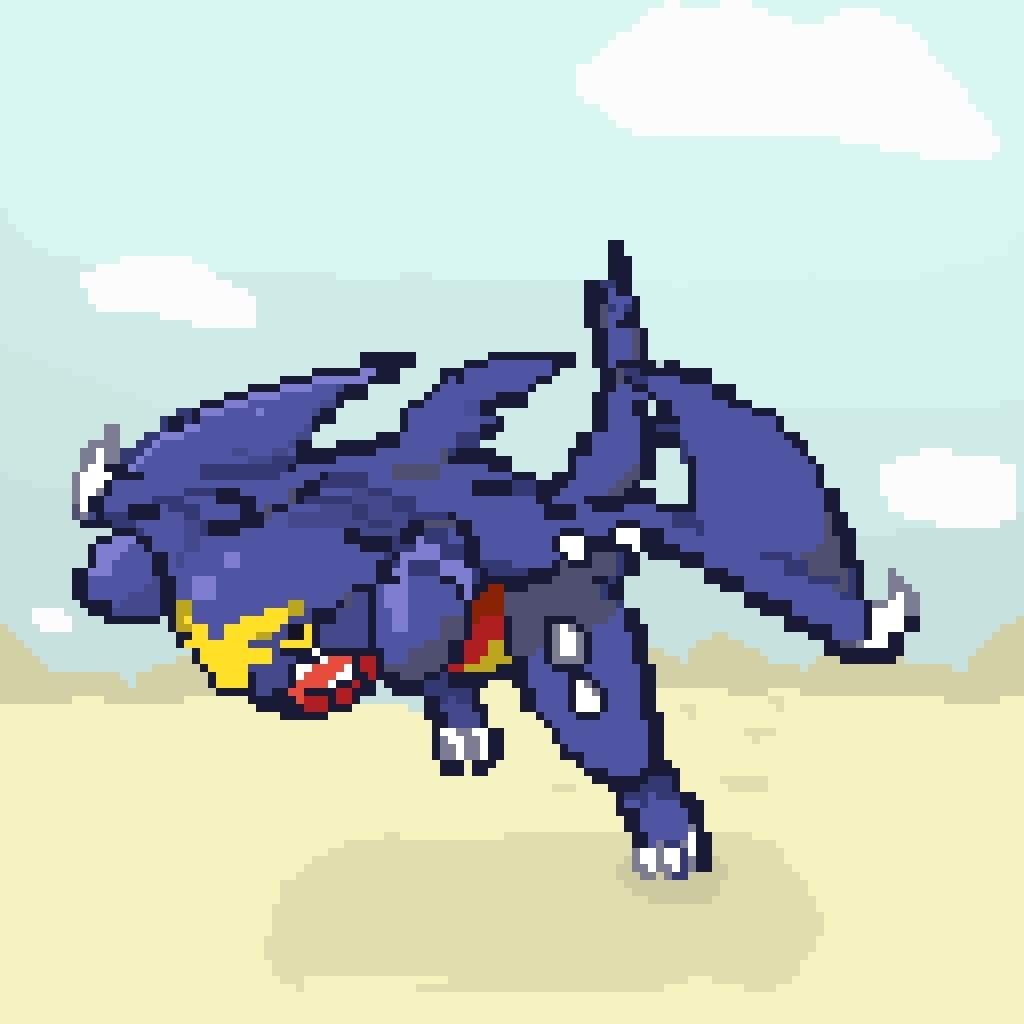 Pixel Art of the Day #11: Garchomp | Pokémon Amino