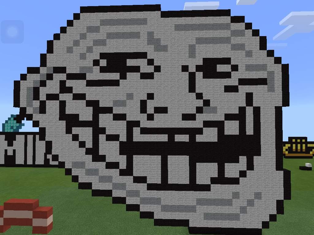 A trollface pixel art | Minecraft Amino