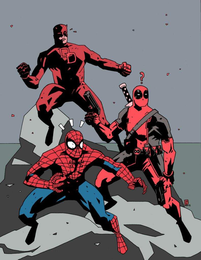 Deadpool, Daredevil, and Spiderman! 