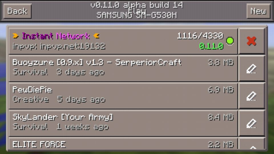 new mcpe server