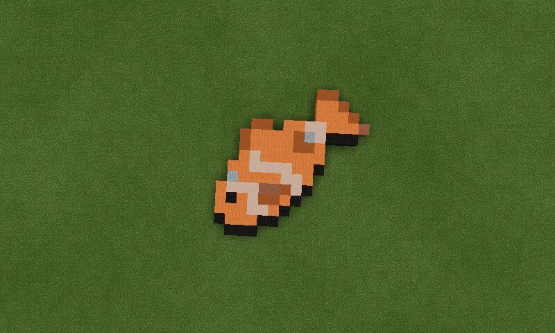 Minecraft Clownfish Pixel Art.