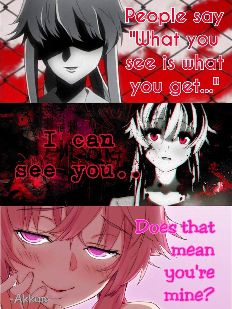 Creepy Yandere Quotes / Anime Fans For Anime Fans | Mirai nikki future