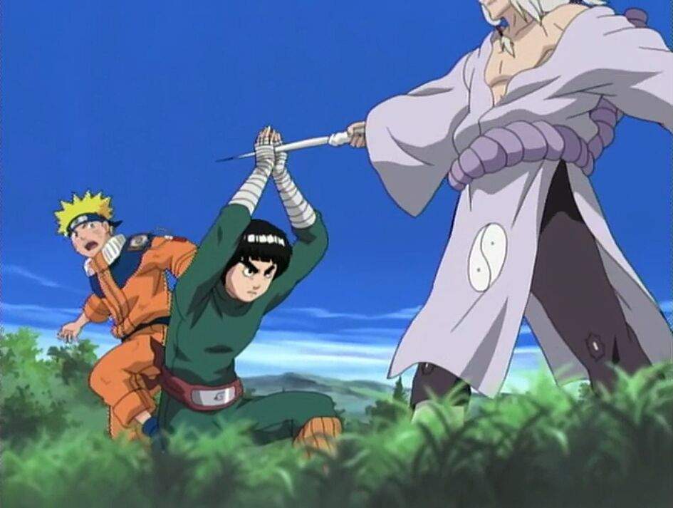 Rock Lee manages to hold his own against Kimimaro also thanks to a pill tha...