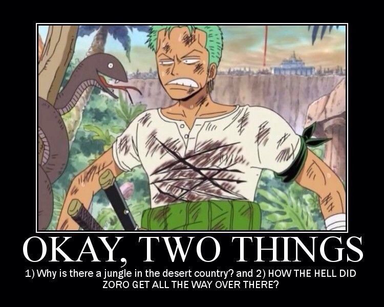 Also Zoro get lost super easily. 
