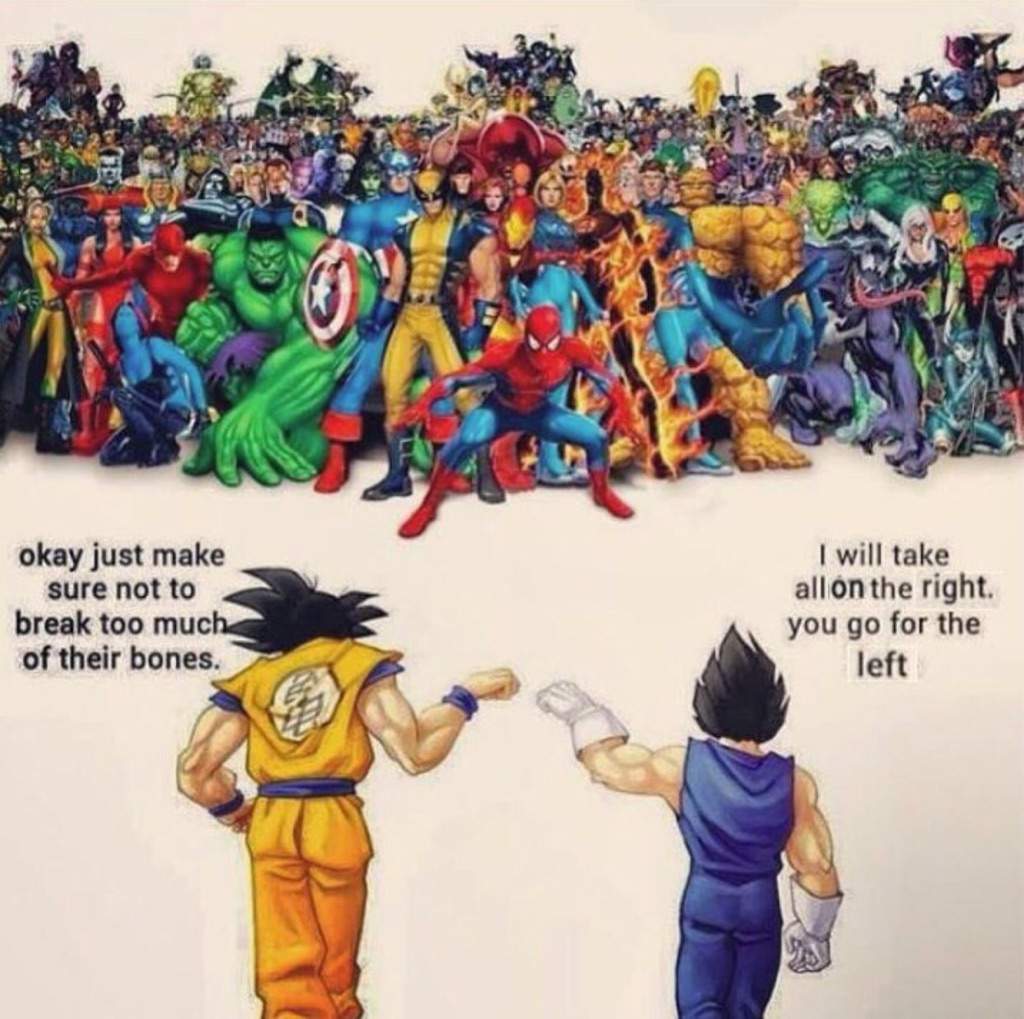 goku and vegeta against marvel