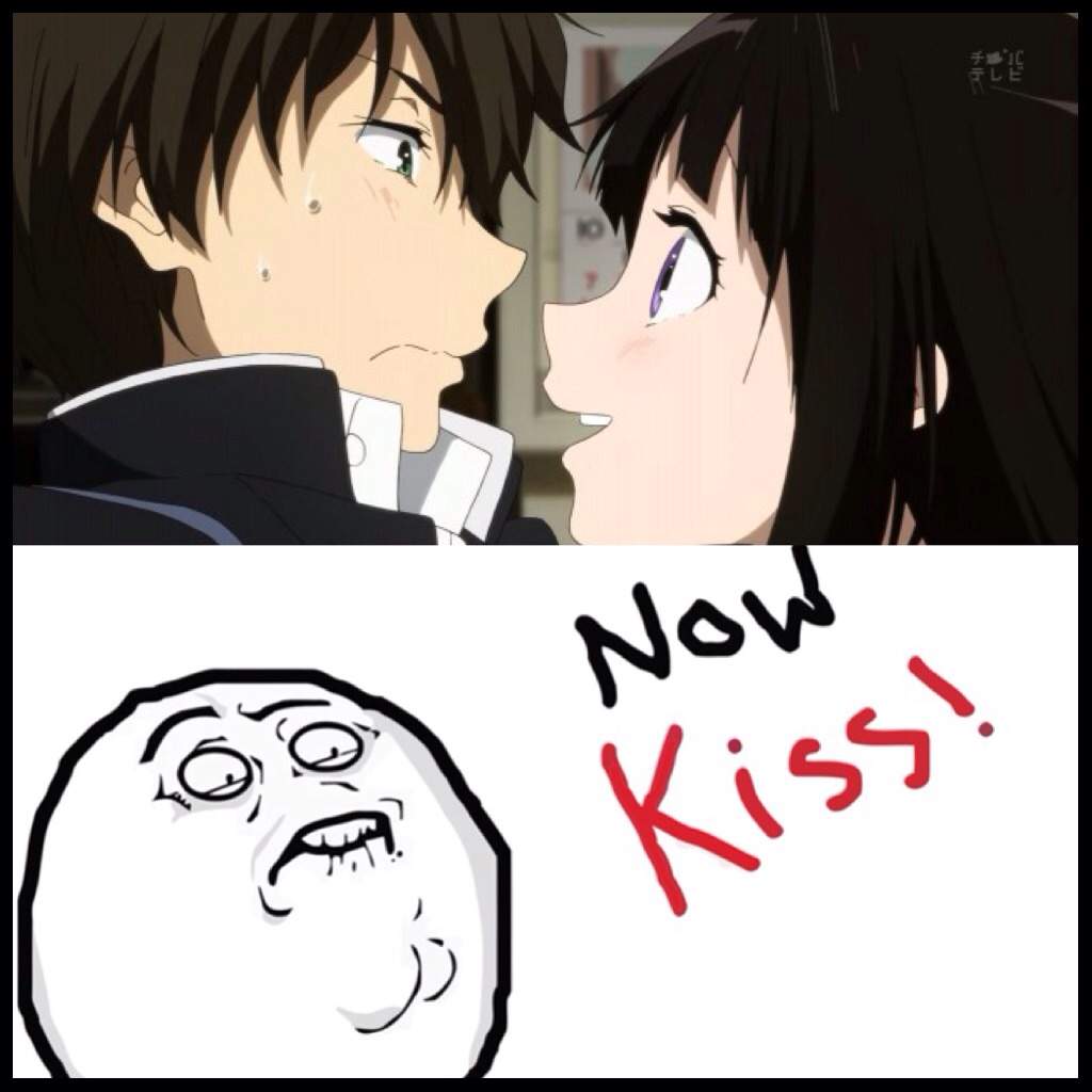 Hyouka Anime Kiss Scene