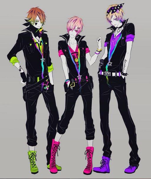 Colorful5 in punk rock outfits | Anime Amino