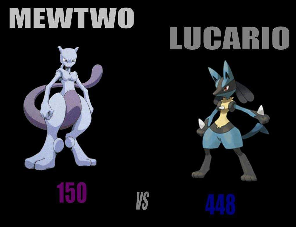 Lucario Vs. Mewtwo.