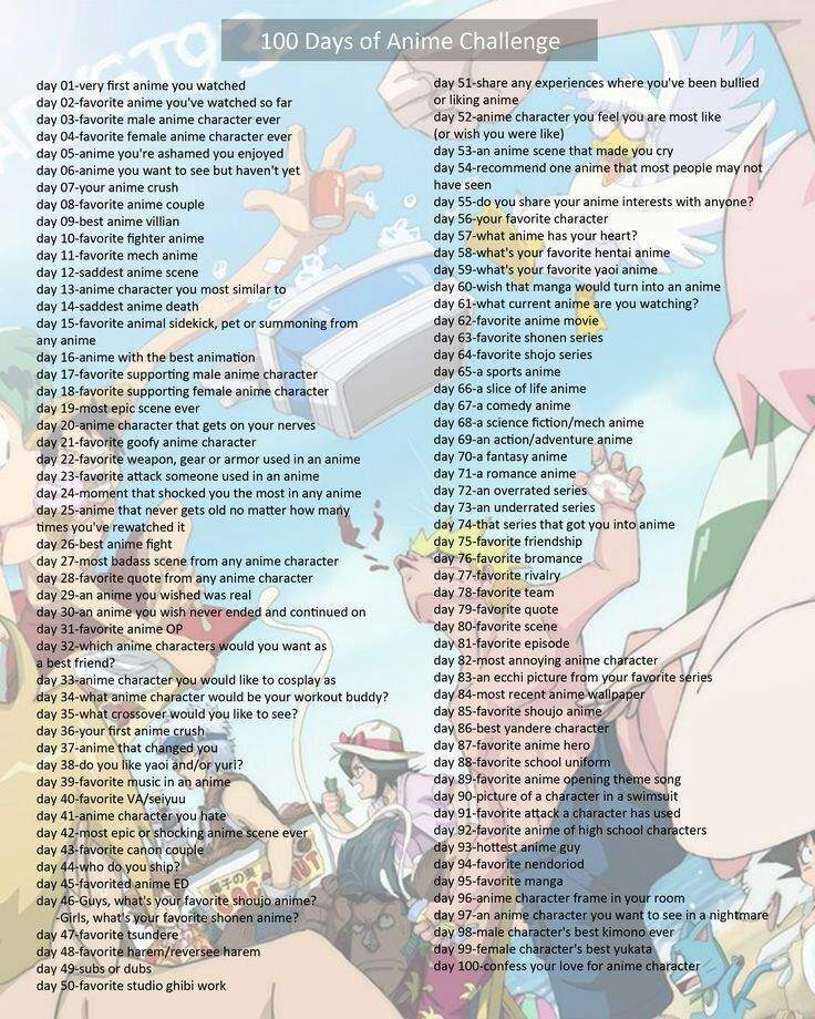 100 Days Anime Challenge | Anime Amino