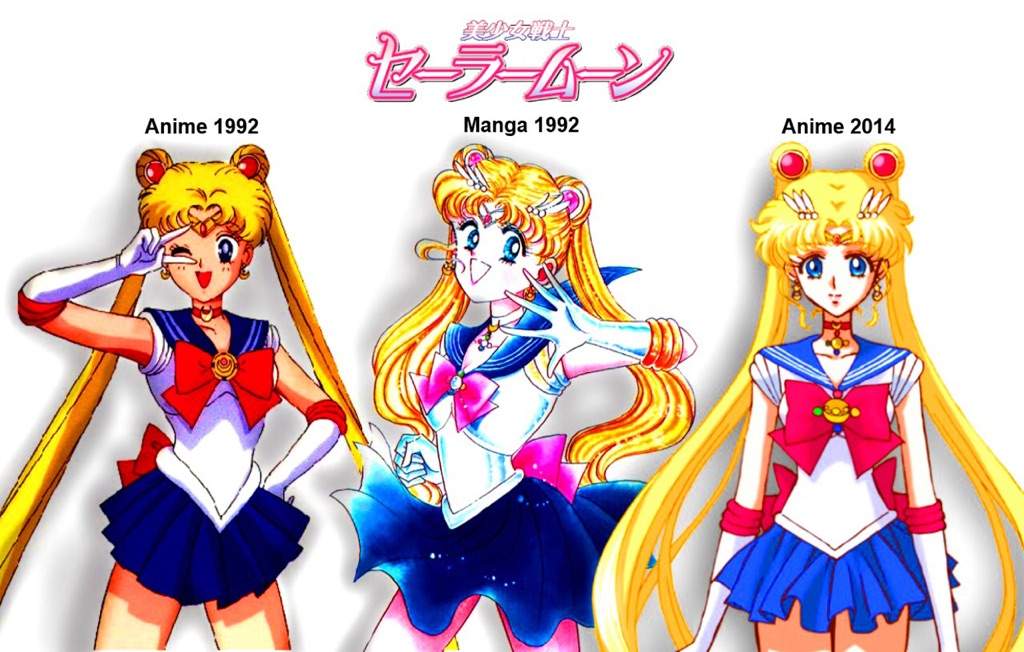 Image result for Sailor Moon versions anime and manga