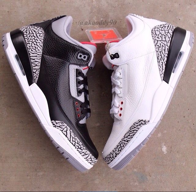 black and white cement 3s