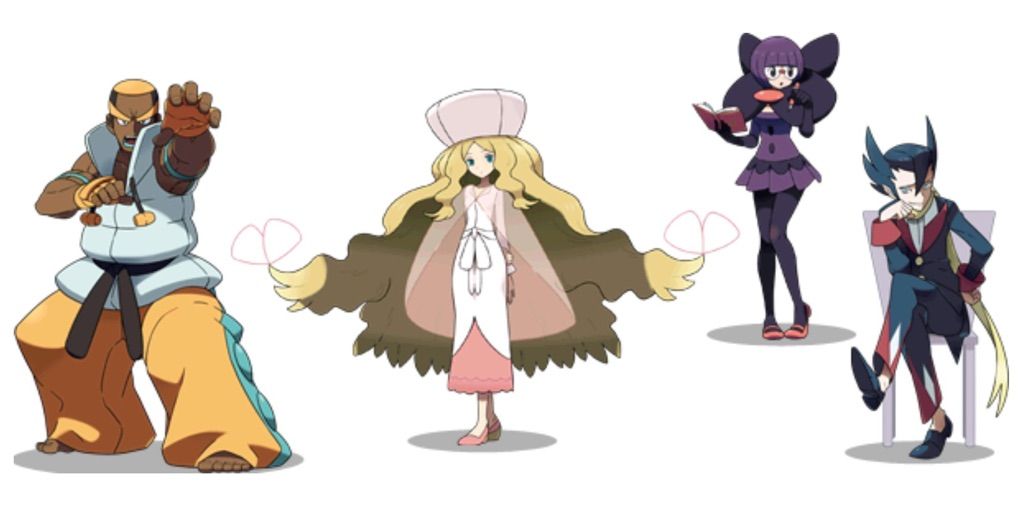 Elite 4: Hoenn, Sinnoh e Unova  Pokemon people, Pokemon, Pokemon trainer