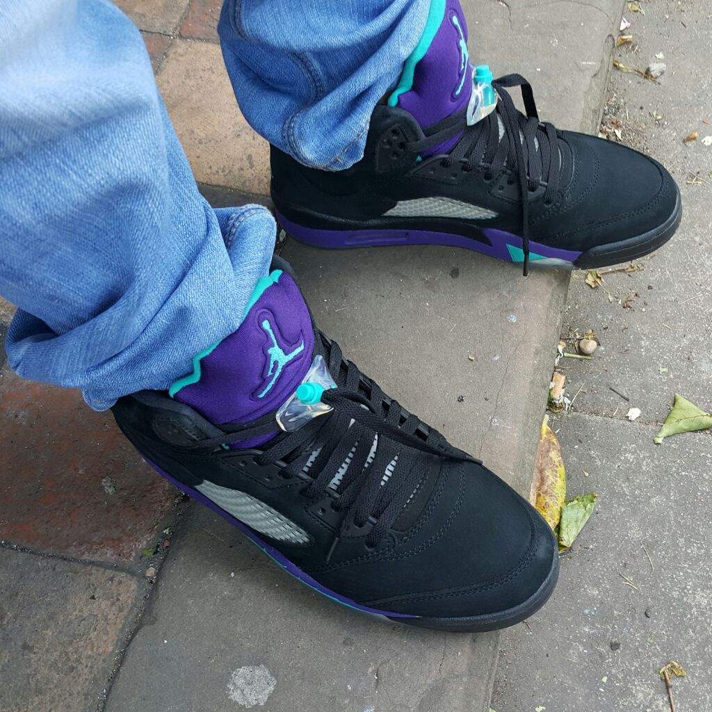 black grape 5s on feet