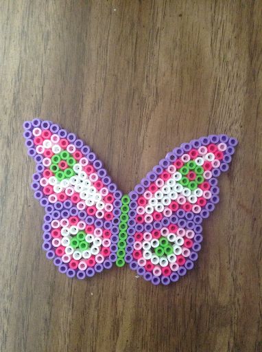 Perler bead rainbow butterfly | Crafty Amino