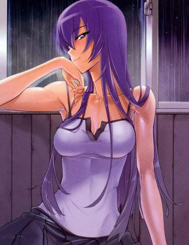 small anime girl with purple hair