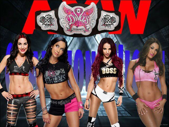 AXW Champions Night Divas Title Match Aj Lee vs Sasha Banks vs Nikki Bella ...