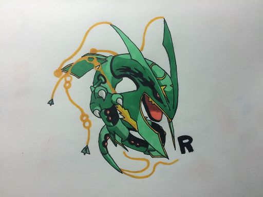 How to draw mega rayquaza | Pokémon Amino
