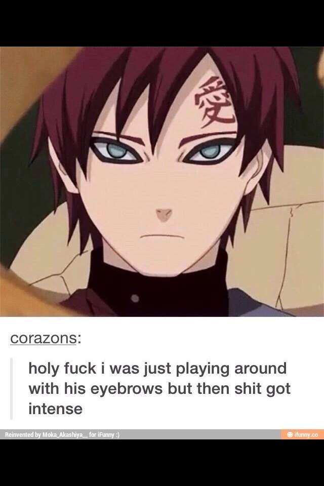 Gaara's eyebrows! | Anime Amino