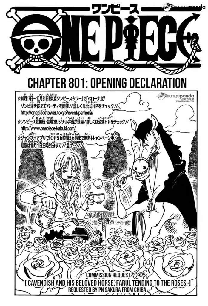 One Piece Manga 801 Opening Declaration Anime Amino