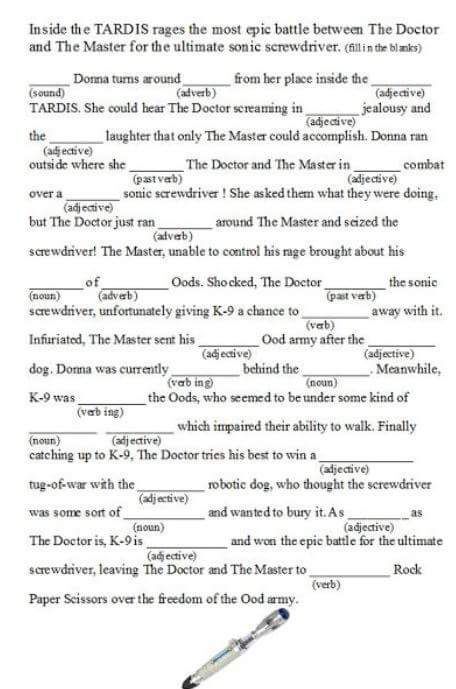 Doctor Who Mad Libs! | Doctor Who Amino