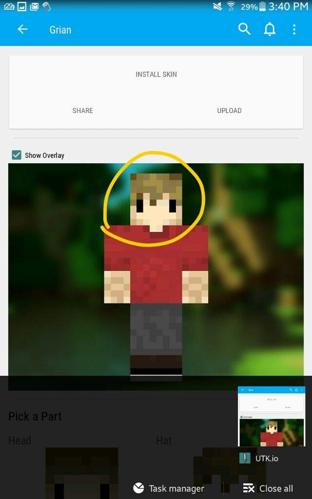 minecraft skin editor app hat symbol