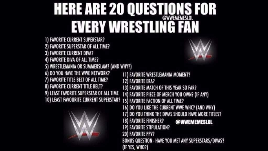 "Top 20 Questions for Every Wrestling Fan" Wrestling Amino