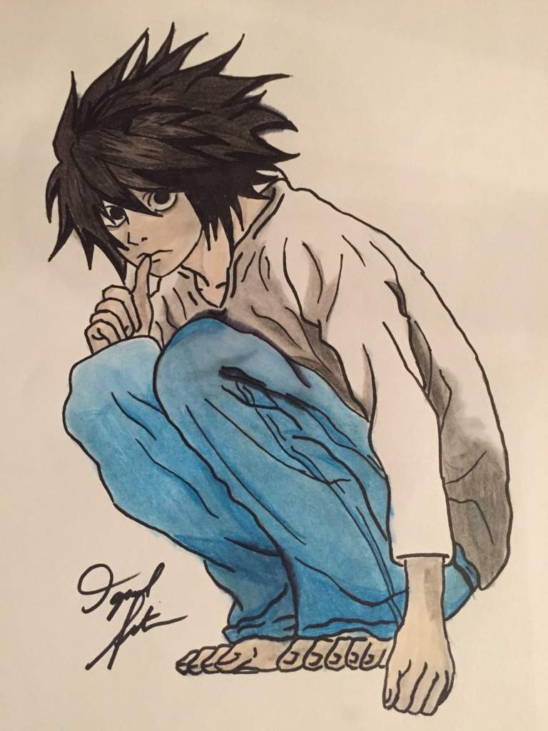 Death note - L Drawing | Anime Amino