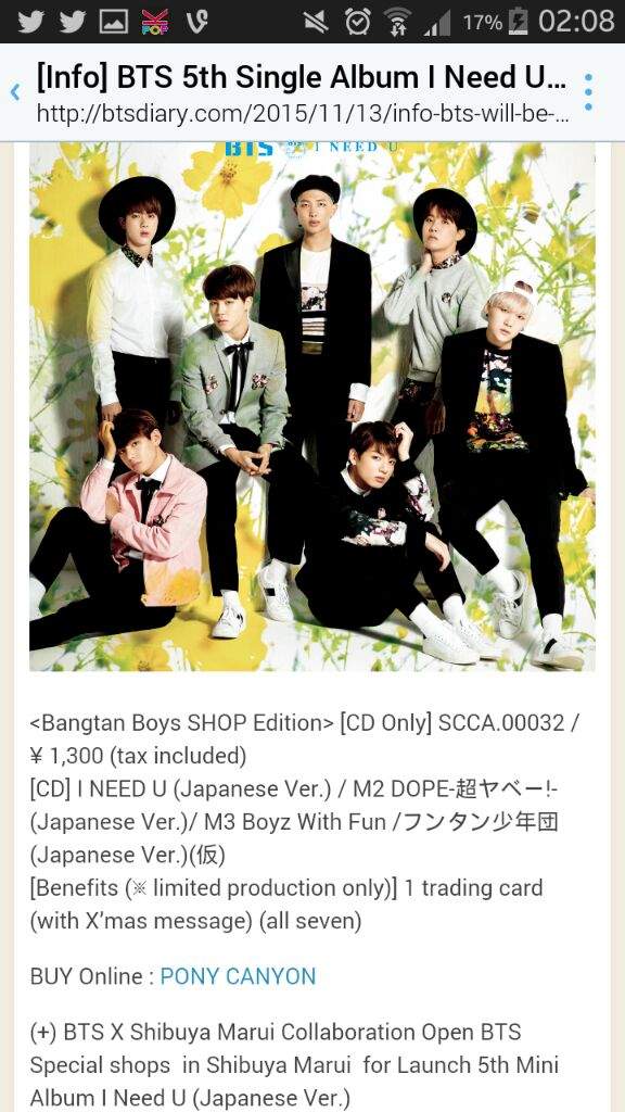 Bts Release I Need U Japanese Version K Pop Amino