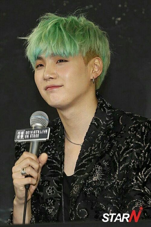 Suga and his Green Hair! | K-Pop Amino