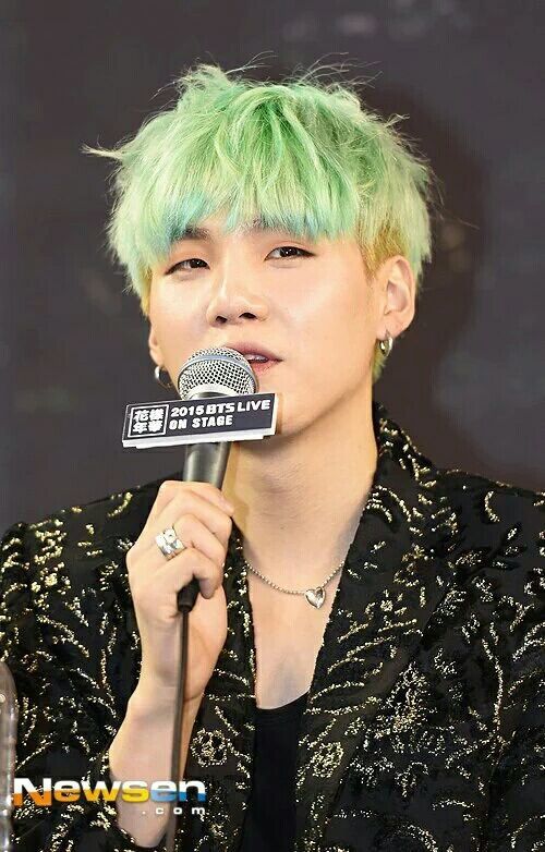 Suga and his Green Hair! | K-Pop Amino