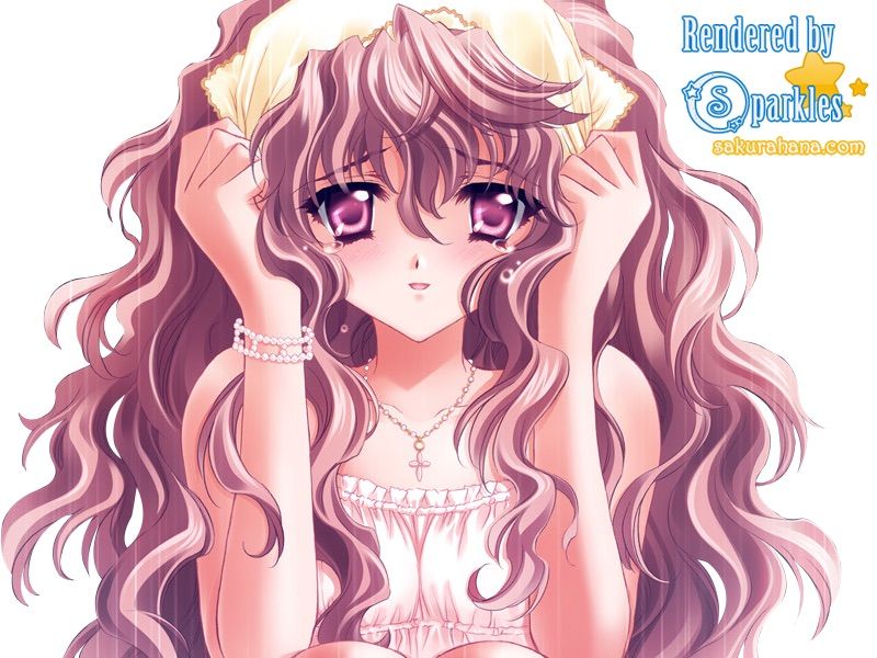 Anime curly hair girl