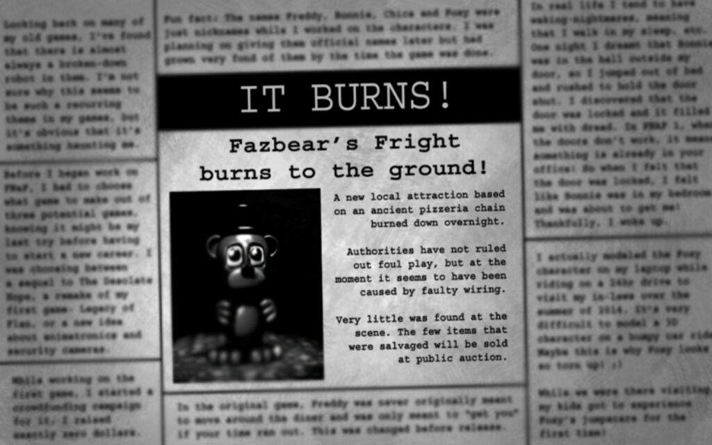 FNaF 1 Newspapers and Clippings 