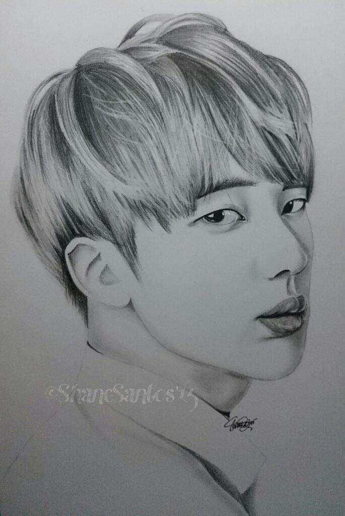 Captivating BTS Jin Pencil Sketch