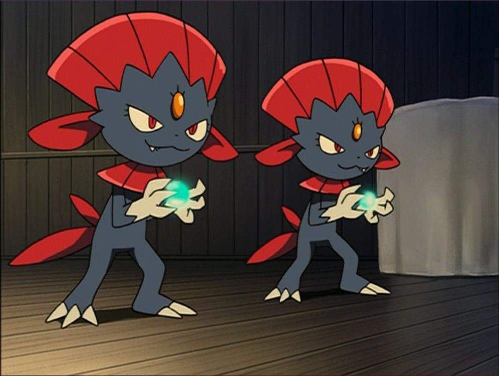 In the anime Weavile, was used by Paul in Diamond/Pearl and helped him win ...