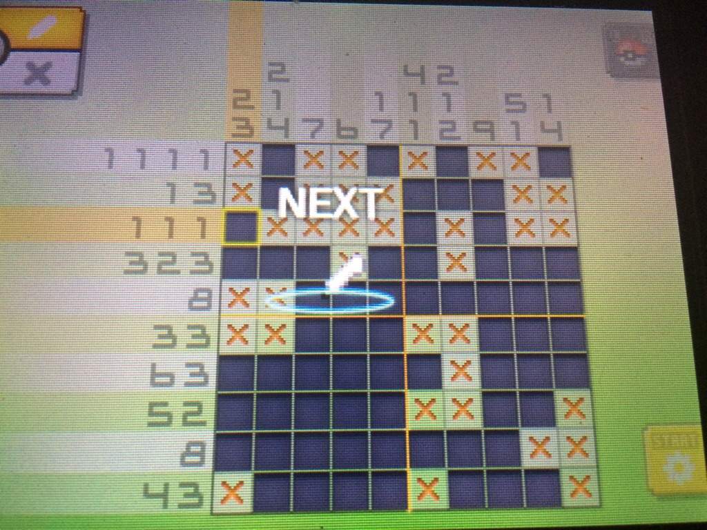 pokemon picross m01 collumn 5 row 4