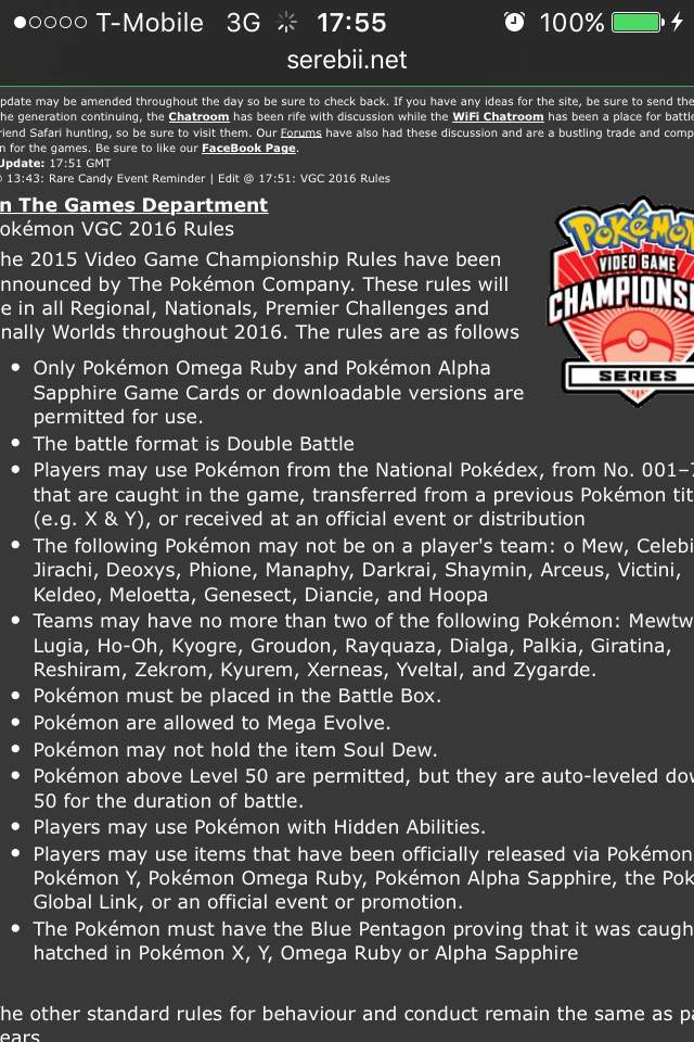 Vgc 16 Rules Announced Pokemon Amino