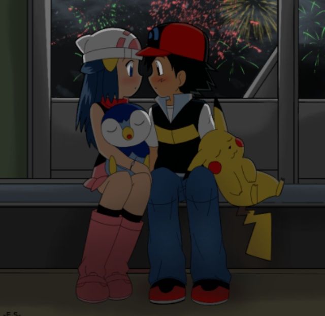 Pokemon Ash X Dawn Kiss